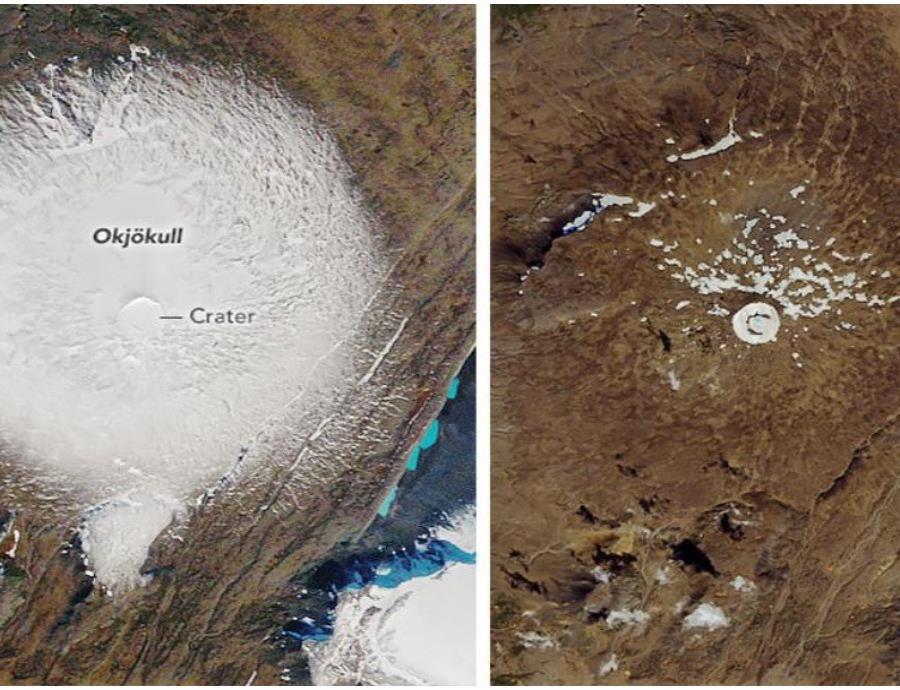 desaparicion de un glaciar en Islandia