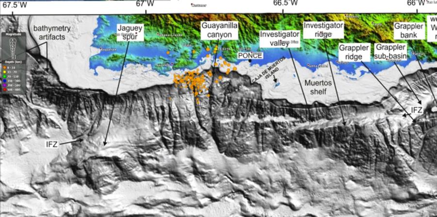 Mapa Relieve Sur Puerto Rico