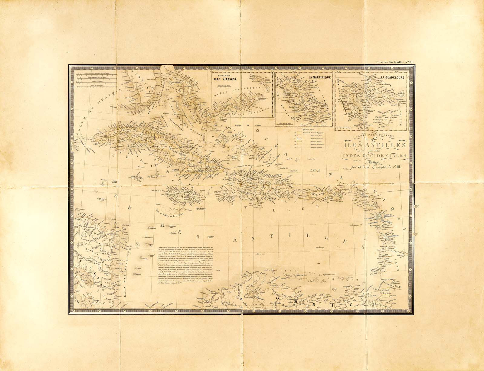 Adrien Hubert Brue, Carte Particuliere des Iles Antilles ou des Indes Occidentales [Mapa especial de las Islas del Caribe o las Indias Occidentales/Specific Map of the Caribbean Islands or West Indies.