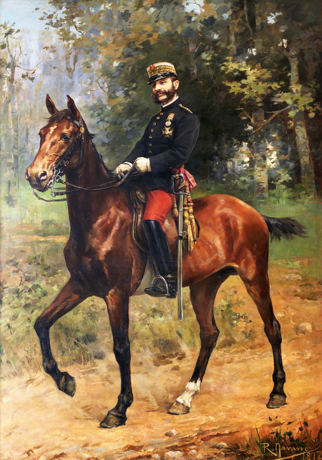 Román Navarro García de Vinuesa, Alfonso XII, a caballo.